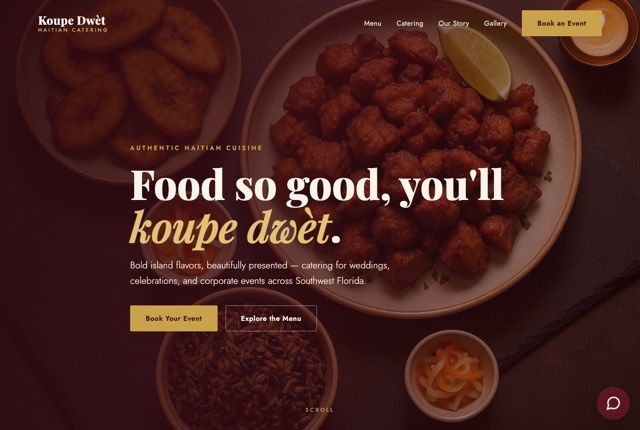 Koupe Dwèt Catering website