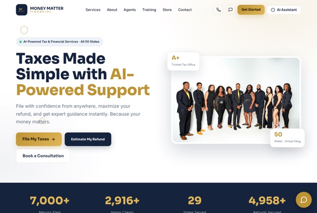 Money Matter Financial website