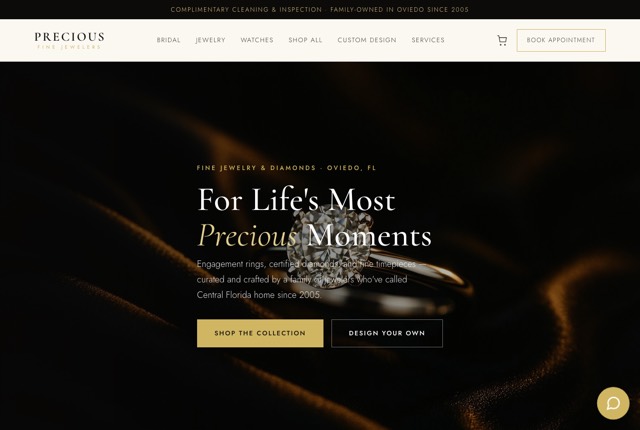 Precious Fine Jewelers website