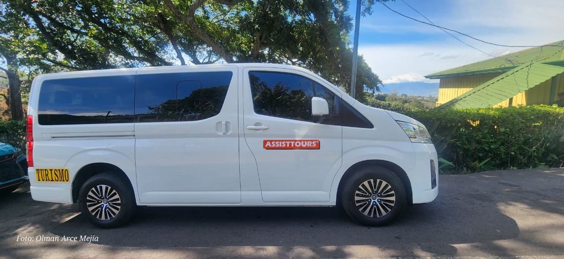 Toyota Hiace van in the countryside